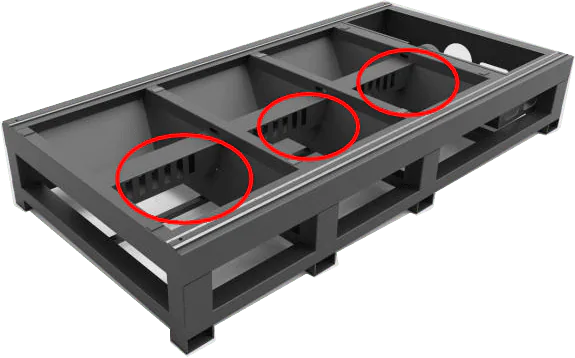 Comportas para sucção de gás durante o corte a laser